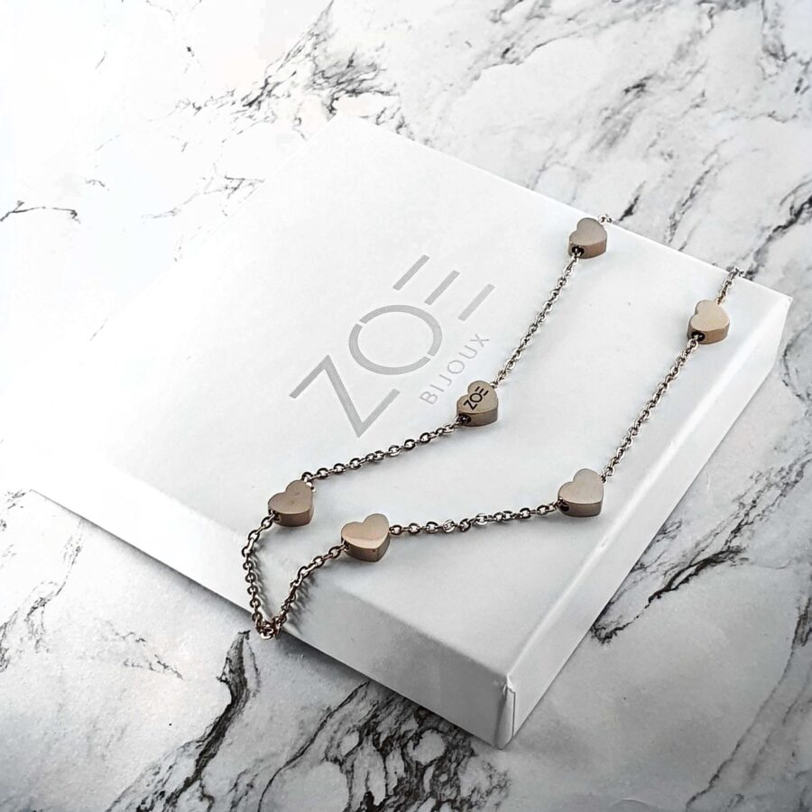 ZOE Mini Rose Gold Apyrankė ŠIRDELĖS