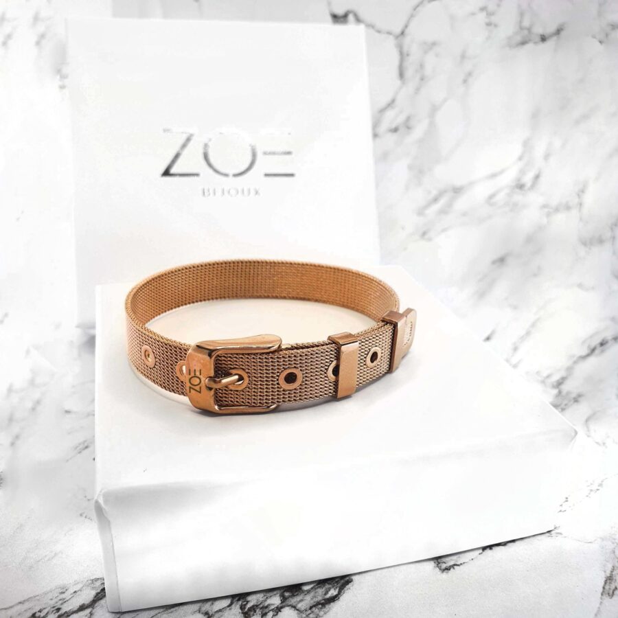 ZOE Silver Rose Gold MESH apyrankė pakabukams