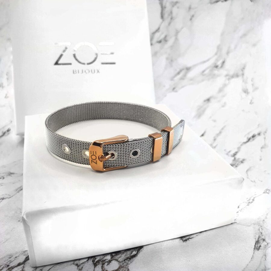 ZOE Rose Gold MESH apyrankė pakabukams