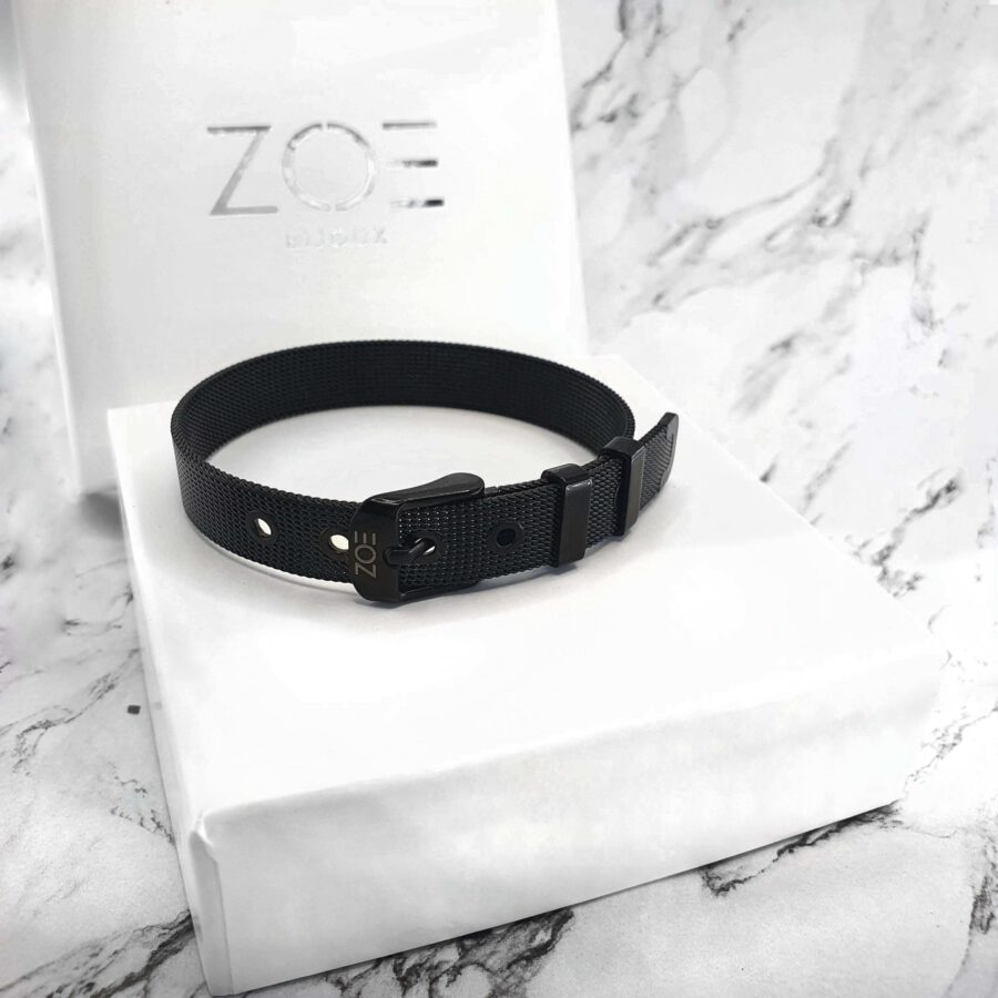 ZOE Black MESH apyrankė pakabukams